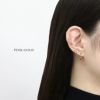 軟骨ピアス チェーン ダブルバーベル キュービックジルコニア キレイ ストレートバーベル ボディピアス