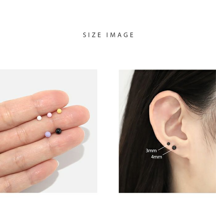 軟骨ピアス カラフル パステルボール 3mm 4mm シンプル かわいい 小さめ ストレートバーベル ボディピアス