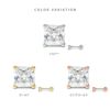 軟骨ピアス スクエア ストーン ジュエル CZ シルバー ゴールド ピンク  ストレートバーベル ボディピアス