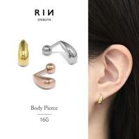 軟骨ピアス ティアドロップ 雫 ドロップ 金属アレルギー対応 ハーフフープ ストレートバーベル ボディピアス