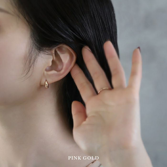 軟骨ピアス ティアドロップ 雫 ドロップ 金属アレルギー対応 ハーフフープ ストレートバーベル ボディピアス