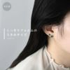 軟骨ピアス クローバー 四つ葉 ジュエル キュービックジルコニア ストレートバーベル ボディピアス