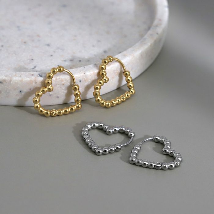 ピアス メタルボール ハート リング 金属アレルギー対応 フープ アクセサリー