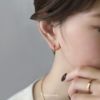 ピアス 24金 ピンクゴールド シンプル 大人カワイイ 金属アレルギー フープ  ワンタッチセグメントリング アクセサリー