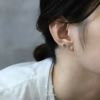 ステンレスピアス アルファベット イニシャル イングリッシュ 英字 文字 かわいい クール スタッドピアス アクセサリー