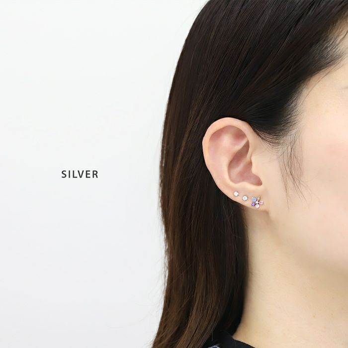 軟骨ピアス お花 ジュエル フラワー ビジュー きらきら カラフル かわいいストレートバーベル ボディピアス