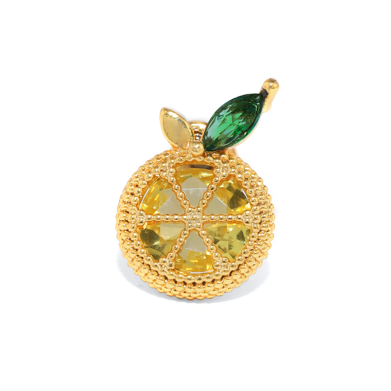 16G 軟骨ピアス レモン 柑橘系 果物 きらきら ジュエル キュービック