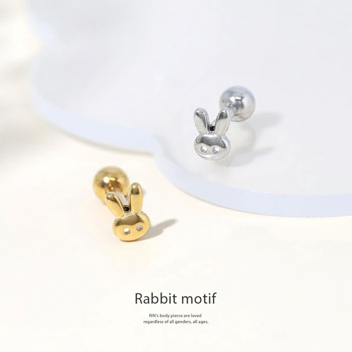 軟骨ピアス うさぎ 小さめ デイリー かわいい 小ぶりストレートバーベル ボディピアス
