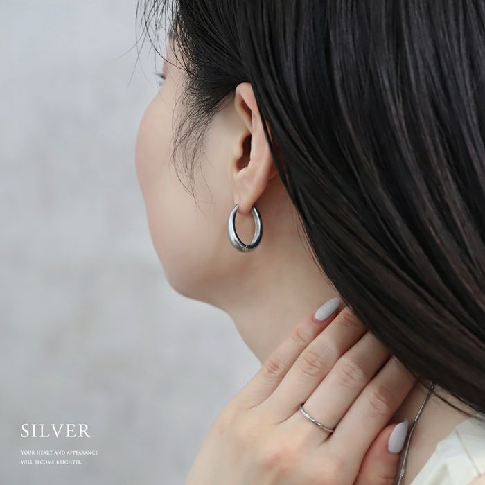 ピアス ドロップピアス シンプル 大人カワイイ ワンタッチ フープ リング アクセサリー