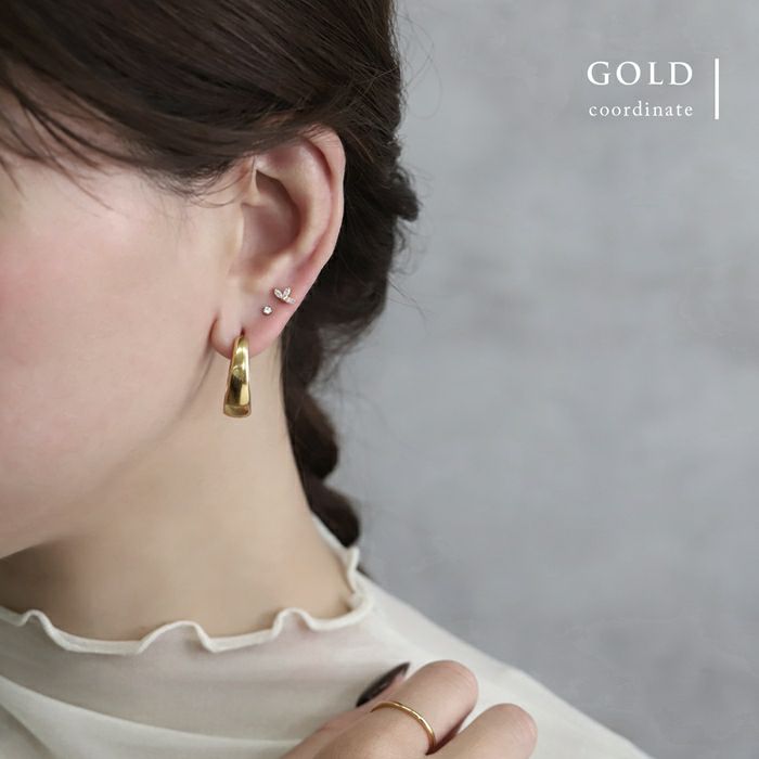 ピアス ドロップピアス シンプル 大人カワイイ ワンタッチ フープ リング アクセサリー