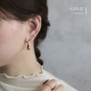 ピアス ドロップピアス シンプル 大人カワイイ ワンタッチ フープ リング アクセサリー
