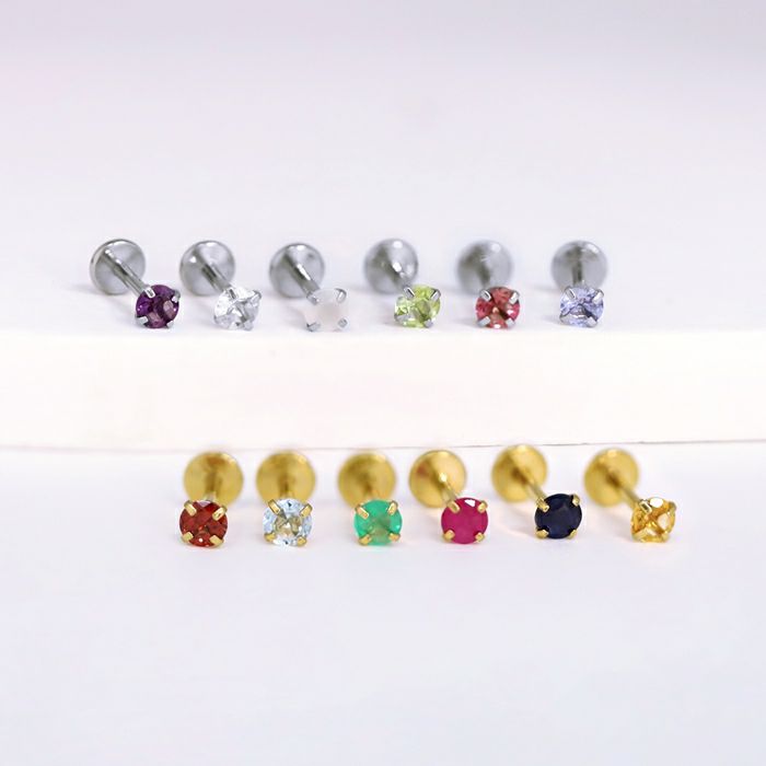ピアス 天然石 誕生石 金属アレルギー アメジスト タンザナイト ルビー スタッド アクセサリー