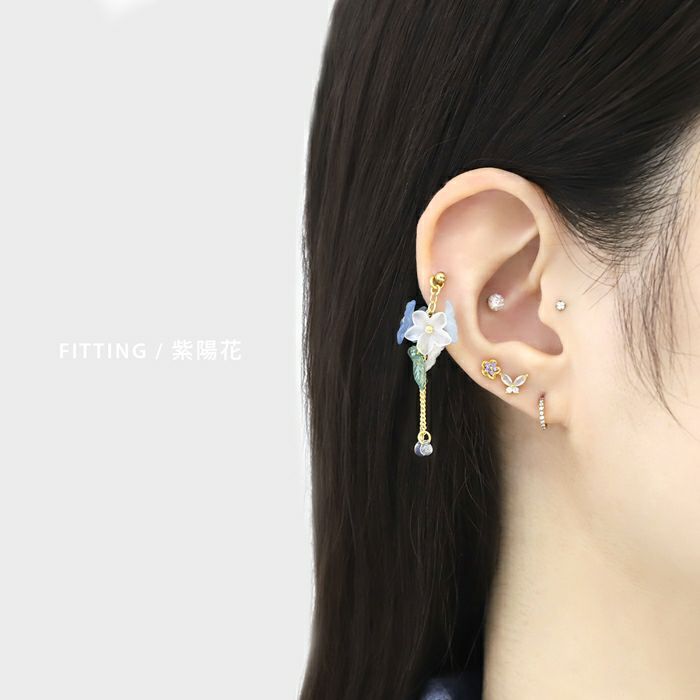 チャーム 花 桜 藤 紫陽花 和風 和 揺れる アレンジ パーツ カスタマイズ ピアス ボディピアス
