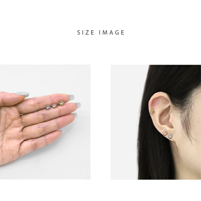 K10 肉球 片耳ピアス K10 肉球 片耳ピアス k10-diamond-paw-pads-