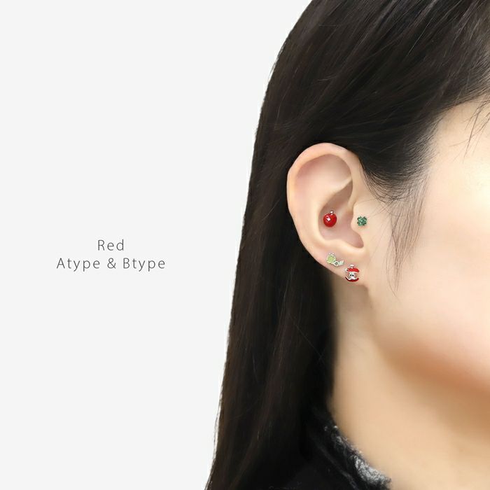 凛オリジナル】リンゴピアス 16G｜青りんご・赤りんごの推し活ボディピアス