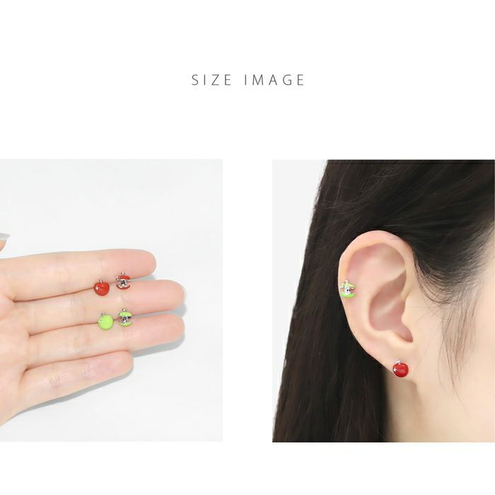 凛オリジナル】リンゴピアス 16G｜青りんご・赤りんごの推し活ボディピアス