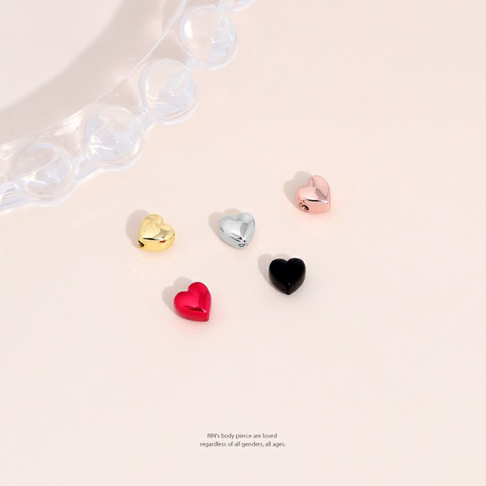 キャッチ 16G 18G ハート かわいい ぷっくり カスタマイズ自在